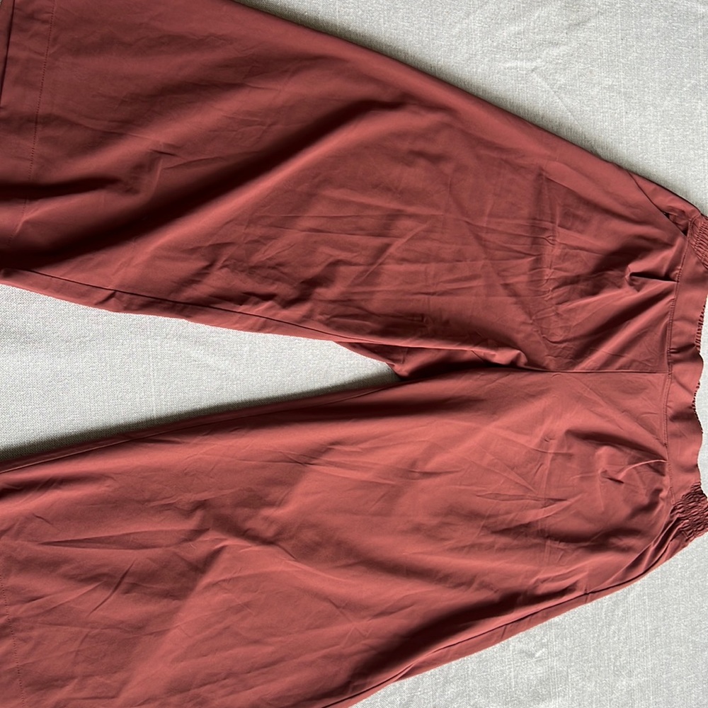 Athleta wide leg pants.  Brick color.  Soft material
